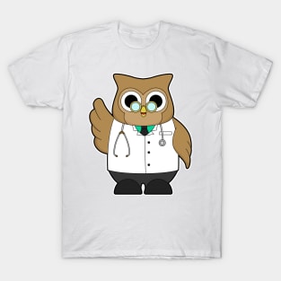 Owl as Doctor with Stetoscope T-Shirt